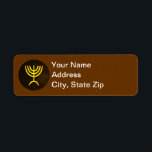 Menorah Flame Etiket<br><div class="desc">Een digitale weergave van de joodse zeven-vertakte menorah (Hebreeuws: מְ נ רָ ה ). De zeven-vertakte menorah, die wordt gebruikt in het draagbaar toevluchtsoord dat door Mozes in de wildernis en later in de tempel in Jeruzalem is opgezet, is sinds de oudheid een symbool van het jodendom en is het...</div>