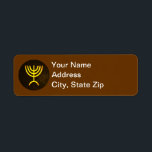 Menorah Flame Etiket<br><div class="desc">Een digitale weergave van de joodse zeven-vertakte menorah (Hebreeuws: מְ נ רָ ה ‎). De zeven-vertakte menorah, die wordt gebruikt in het draagbaar toevluchtsoord dat door Mozes in de wildernis en later in de tempel in Jeruzalem is opgezet, is sinds de oudheid een symbool van het jodendom en is het...</div>