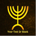 Menorah Flame Fotobeeldje Magneet<br><div class="desc">Een bruine en gouden digitale weergave van de joodse zeven-vertakte menorah (Hebreeuws: מְ נ וֹ ה ‎). Voeg je eigen tekst toe. De zeven-vertakte menorah, die wordt gebruikt in het draagbaar toevluchtsoord dat door Mozes in de wildernis en later in de tempel in Jeruzalem is opgezet, is sinds de oudheid...</div>