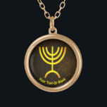 Menorah Flame Goud Vergulden Ketting<br><div class="desc">Een digitale weergave van de joodse zeven-vertakte menorah (Hebreeuws: מְ נ רָ ‎). De zeven-vertakte menorah, die wordt gebruikt in het draagbaar toevluchtsoord dat door Mozes in de wildernis en later in de tempel in Jeruzalem is opgezet, is sinds de oudheid een symbool van het jodendom en is het symbool...</div>