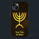 Menorah Flame Hoesje-Mate iPhone Case<br><div class="desc">Een bruine en gouden digitale weergave van de joodse zeven-vertakte menorah (Hebreeuws: מְ נ וֹ ה ‎). Voeg je eigen tekst toe. De zeven-vertakte menorah, die wordt gebruikt in het draagbaar toevluchtsoord dat door Mozes in de wildernis en later in de tempel in Jeruzalem is opgezet, is sinds de oudheid...</div>