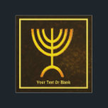 Menorah Flame Hout Afdruk<br><div class="desc">Een bruine en gouden digitale weergave van de joodse zeven-vertakte menorah (Hebreeuws: מְ נ וֹ ה ‎). Voeg je eigen tekst toe. De zeven-vertakte menorah, die wordt gebruikt in het draagbaar toevluchtsoord dat door Mozes in de wildernis en later in de tempel in Jeruzalem is opgezet, is sinds de oudheid...</div>