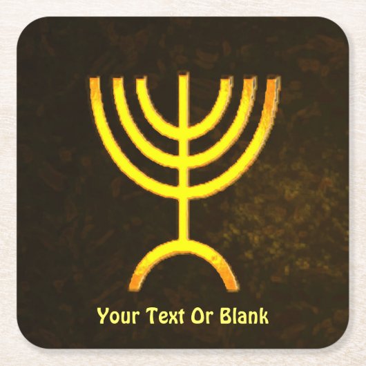 Menorah Flame Kartonnen Onderzetters (Voorkant)