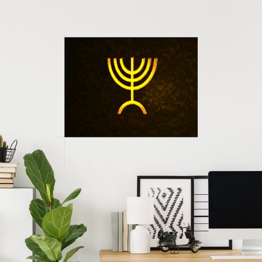Menorah Flame Poster (Thuiskantoor)