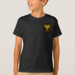 Menorah Flame T-shirt<br><div class="desc">Een digitale weergave van de joodse zeven-vertakte menorah (Hebreeuws: מְ נ רָ ה ‎). De zeven-vertakte menorah, die wordt gebruikt in het draagbaar toevluchtsoord dat door Mozes in de wildernis en later in de tempel in Jeruzalem is opgezet, is sinds de oudheid een symbool van het jodendom en is het...</div>