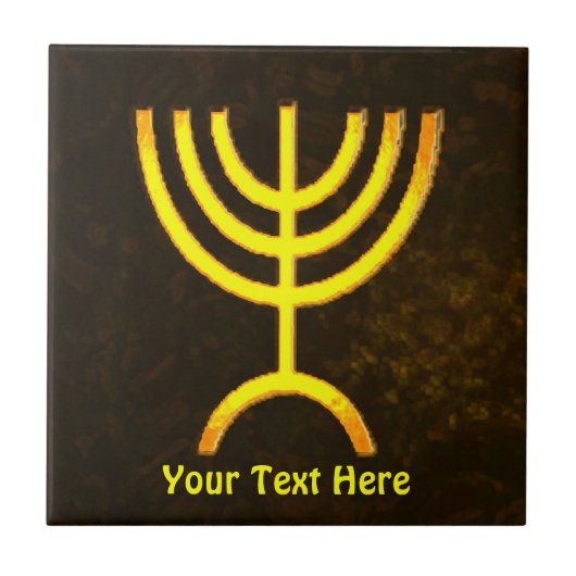 Menorah Flame Tegeltje (Voorkant)