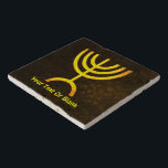 Menorah Flame Trivet<br><div class="desc">Een bruine en gouden digitale weergave van de joodse zeven-vertakte menorah (Hebreeuws: מְ נ וֹ ה ). Voeg je eigen tekst toe. De zeven-vertakte menorah, die wordt gebruikt in het draagbaar toevluchtsoord dat door Mozes in de wildernis en later in de tempel in Jeruzalem is opgezet, is sinds de oudheid...</div>