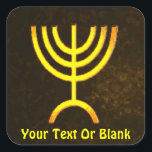 Menorah Flame Vierkante Sticker<br><div class="desc">Een digitale weergave van de joodse zeven-vertakte menorah (Hebreeuws: מְ נ רָ ה ‎). De zeven-vertakte menorah, die wordt gebruikt in het draagbaar toevluchtsoord dat door Mozes in de wildernis en later in de tempel in Jeruzalem is opgezet, is sinds de oudheid een symbool van het jodendom en is het...</div>