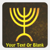 Menorah Flame Vierkante Sticker (Voorkant)
