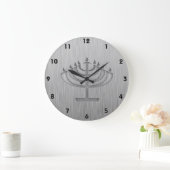 Menorah; geborsteld metaal grote klok (Huis)