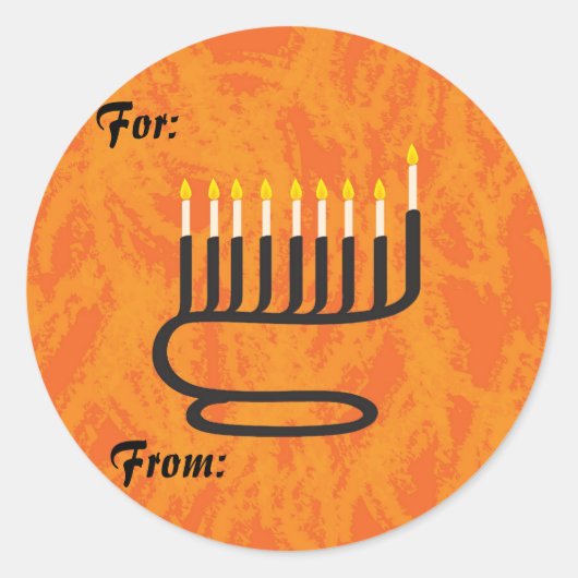 Menorah, Geschenklabels Ronde Sticker (Voorkant)
