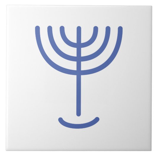 Menorah Gold-Kijk Blue White Tegeltje (Voorkant)