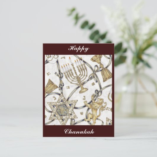 Menorah Hannukah Briefkaart (Staand voorkant)