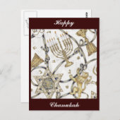 Menorah Hannukah Briefkaart (Voorkant / Achterkant)