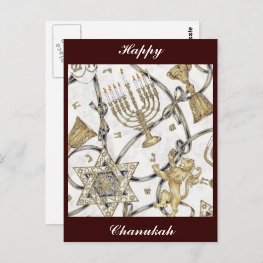Menorah Hannukah Briefkaart (Voorkant / Achterkant)