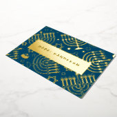 Menorah Hannukah folie Folie Feestdagenkaart (Gedraaid)