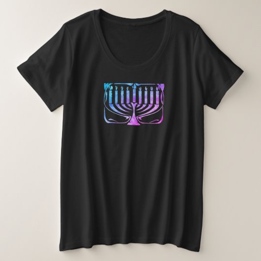 Menorah Hannukah Grote Maat T-shirt (Design voorkant)