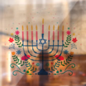 Menorah Hannukah Raamsticker (Vel 2)