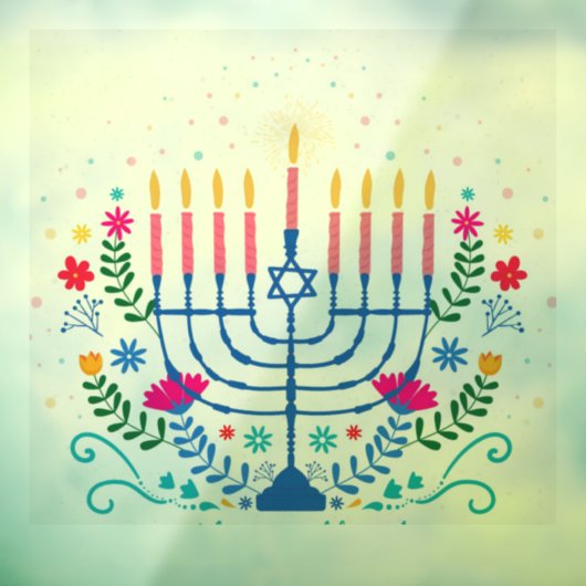 Menorah Hannukah Raamsticker (Vel 3)