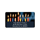 Menorah Hanukka Etiket (Voorkant)