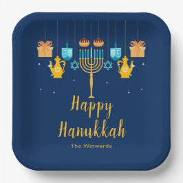 Menorah Hanukka Feestborden Papieren Bordje