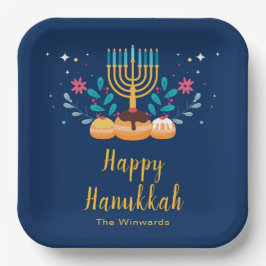 Menorah Hanukka Feestborden Papieren Bordje