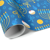 Menorah Hanukkah Cadeaupapier (Rol Hoek)