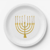 Menorah Hanukkah Celestial Candles Drawing Wedding Papieren Bordje (Voorkant)