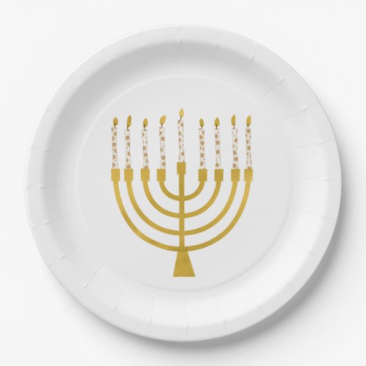 Menorah Hanukkah Celestial Candles Drawing Wedding Papieren Bordje (Voorkant)