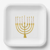 Menorah Hanukkah Celestial Candles Drawing Wedding Papieren Bordje (Voorkant)