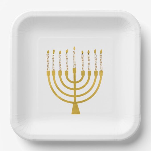Menorah Hanukkah Celestial Candles Drawing Wedding Papieren Bordje (Voorkant)