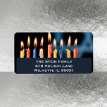 Menorah Hanukkah Etiket<br><div class="desc">Silver Menorah Hanukkah-adreslabel</div>