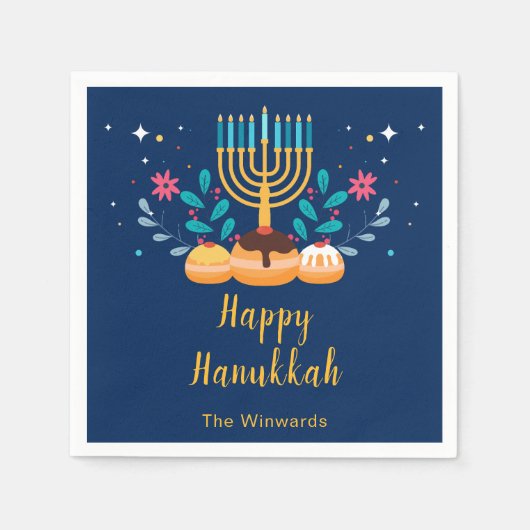 Menorah Hanukkah-feest  Servet (Voorkant)