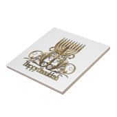 Menorah Hanukkah Greeting Tegeltje (Zijkant)
