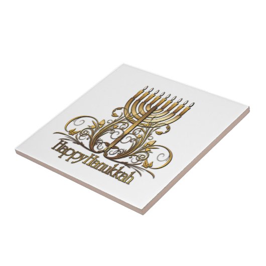 Menorah Hanukkah Greeting Tegeltje (Zijkant)