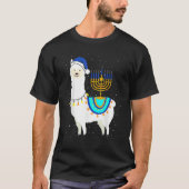 Menorah Hanukkah Llama Cute Alpaca Chanukah Christ T-shirt (Voorkant)