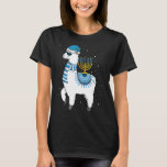 Menorah Hanukkah Llama Cute Alpaca Chanukah T-shirt<br><div class="desc">Menorah Hanukkah Llama Cute Alpaca Chanukah Kerstmis Pajama</div>