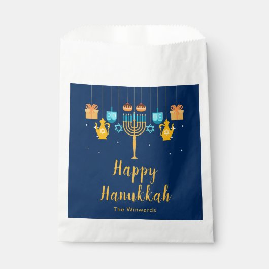 Menorah Hanukkah Party Bedankzakje (Voorkant)