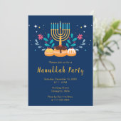 Menorah Hanukkah Party Kaart (Staand voorkant)