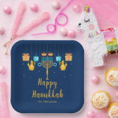 Menorah Hanukkah Party Plates Papieren Bordje (Feest)