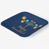 Menorah Hanukkah Party Plates Papieren Bordje (Gebogen)
