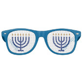 Menorah Hanukkah Party Retro Zonnebril (Voorkant)