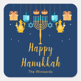 Menorah Hanukkah Party Sticker