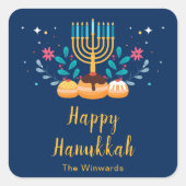 Menorah Hanukkah Party Sticker (Voorkant)