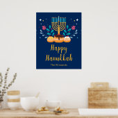 Menorah Hanukkah Party Welcome Poster (Keuken)