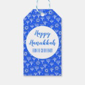 Menorah Hanukkah Star van David CUSTOM Holiday Cadeaulabel (Voorkant)