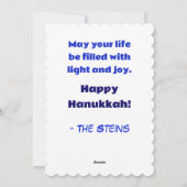 Menorah - Happy Chanoeka Flat Feestdagenkaart (Achterkant)