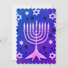 Menorah - Happy Chanoeka Flat Feestdagenkaart