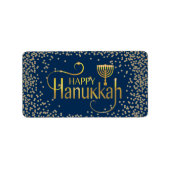 Menorah Happy Hanukkah Etiket (Voorkant)