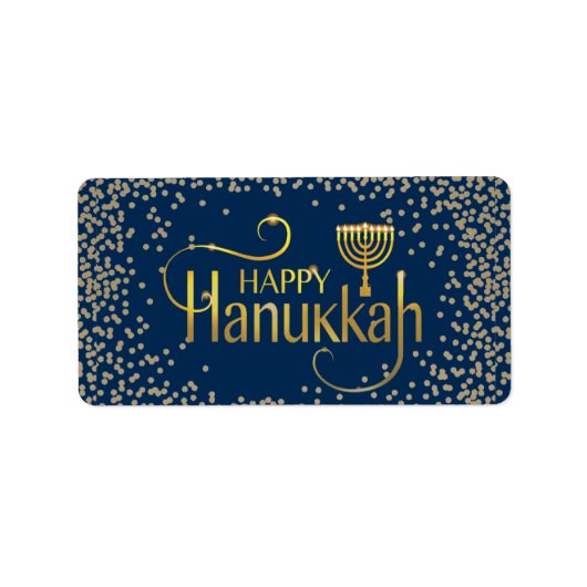 Menorah Happy Hanukkah Etiket (Voorkant)